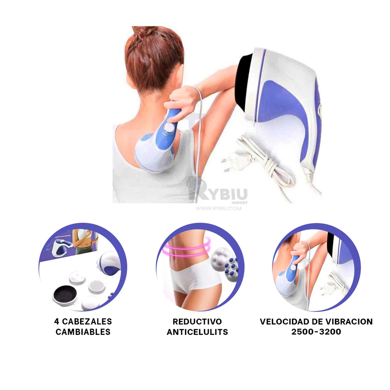 Masajeador Corporal 4 Cabezales
